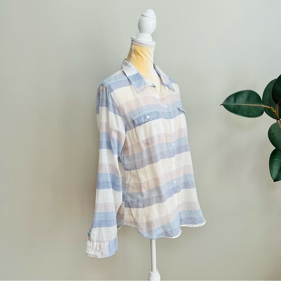 Horny Toad Womens Airbrushed Stripped Button Down shirt - Picture 3 of 8